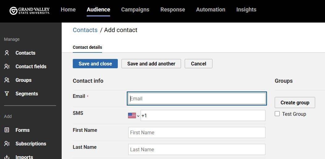 Add an individual contact